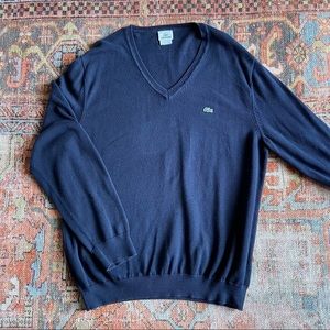 LACOSTE navy blue v-neck sweater